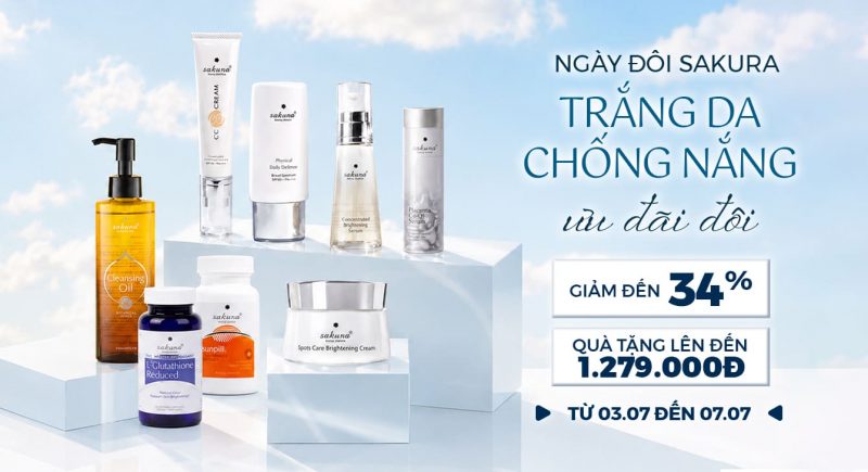 NGÀY ĐÔI SAKURA - DƯỠNG TRẮNG DA, CHỐNG NẮNG VỚI GIÁ CỰC ƯU ĐÃI