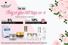Sakura ưu đãi tri ân "Nhà Giáo Việt Nam" 20/11