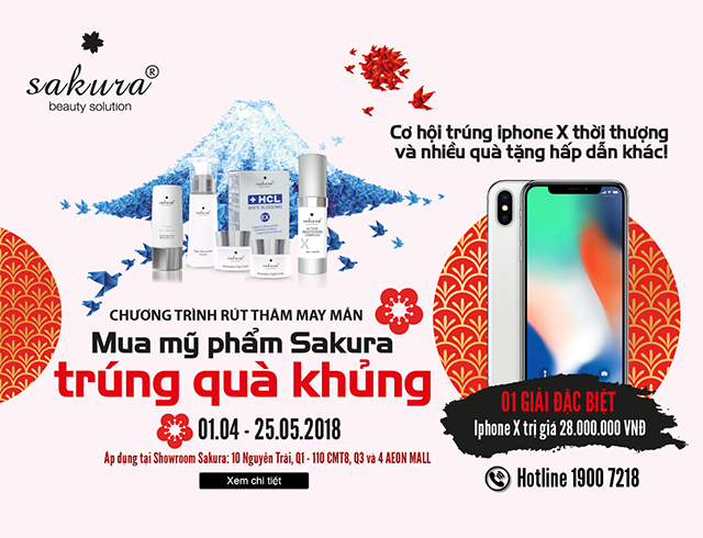 Ưu đãi đặc biệt – Mua Sakura, trúng iPhone X