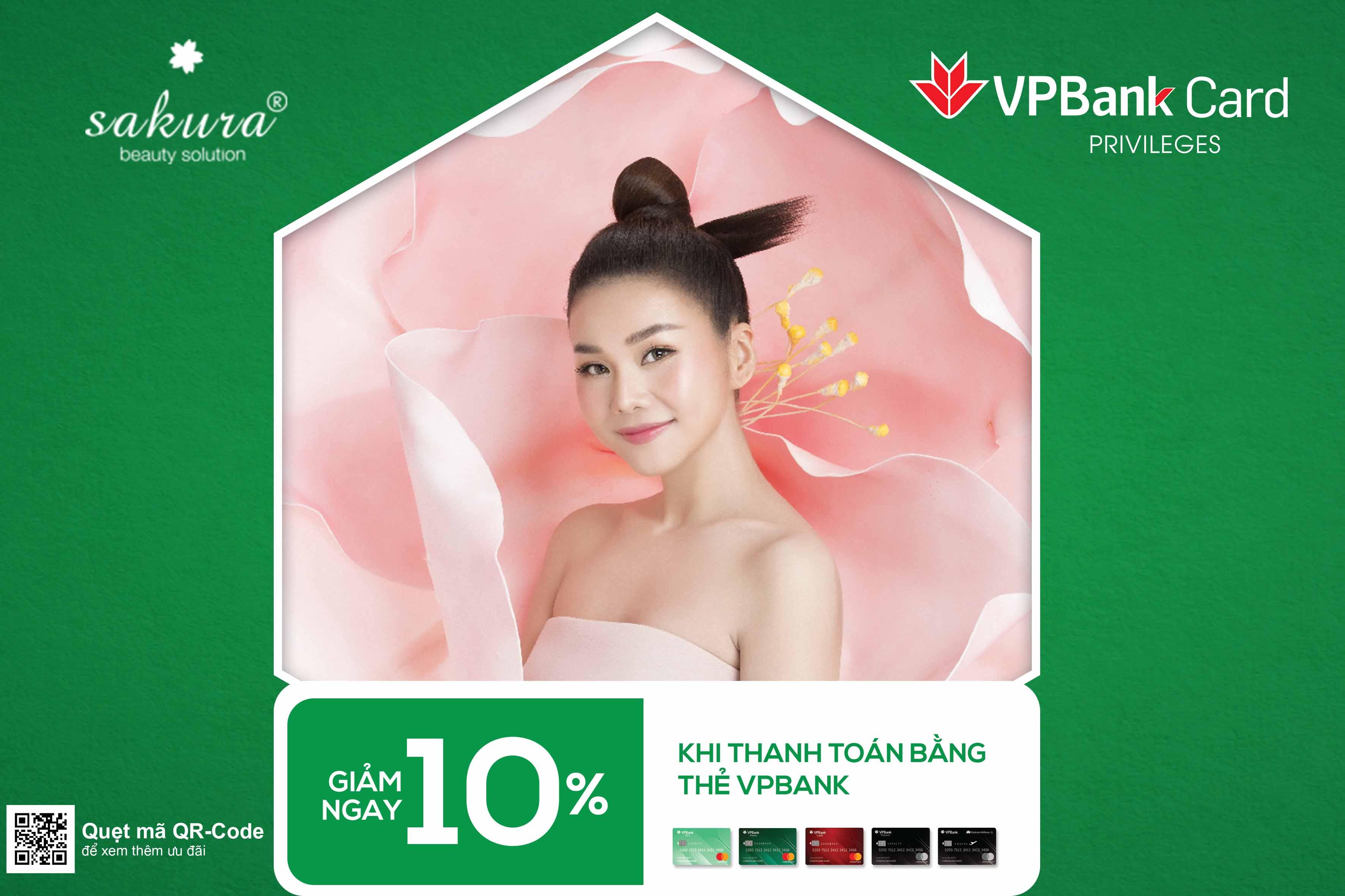 GIẢM 10% CHO CHỦ THẺ TÍN DỤNG VPBANK TẠI SAKURA BEAUTY