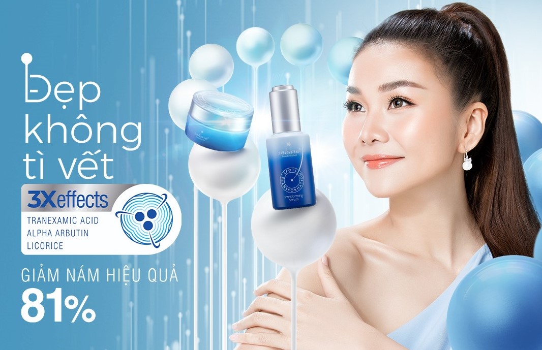 BỘ ĐÔI GIẢM NÁM MỚI SAKURA SPOTS TRANSFORMATION - GIẢM NÁM HIỆU QUẢ 81%