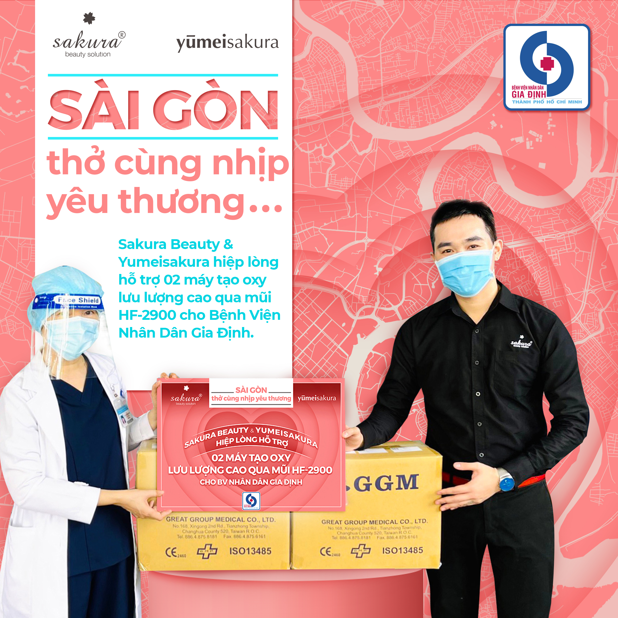 SAKURA BEAUTY VÀ YUMEISAKURA HIỆP LỰC QUYÊN TẶNG MÁY TẠO OXY LƯU LƯỢNG CAO: HỖ TRỢ BỆNH VIỆN NHÂN DÂN GIA ĐỊNH