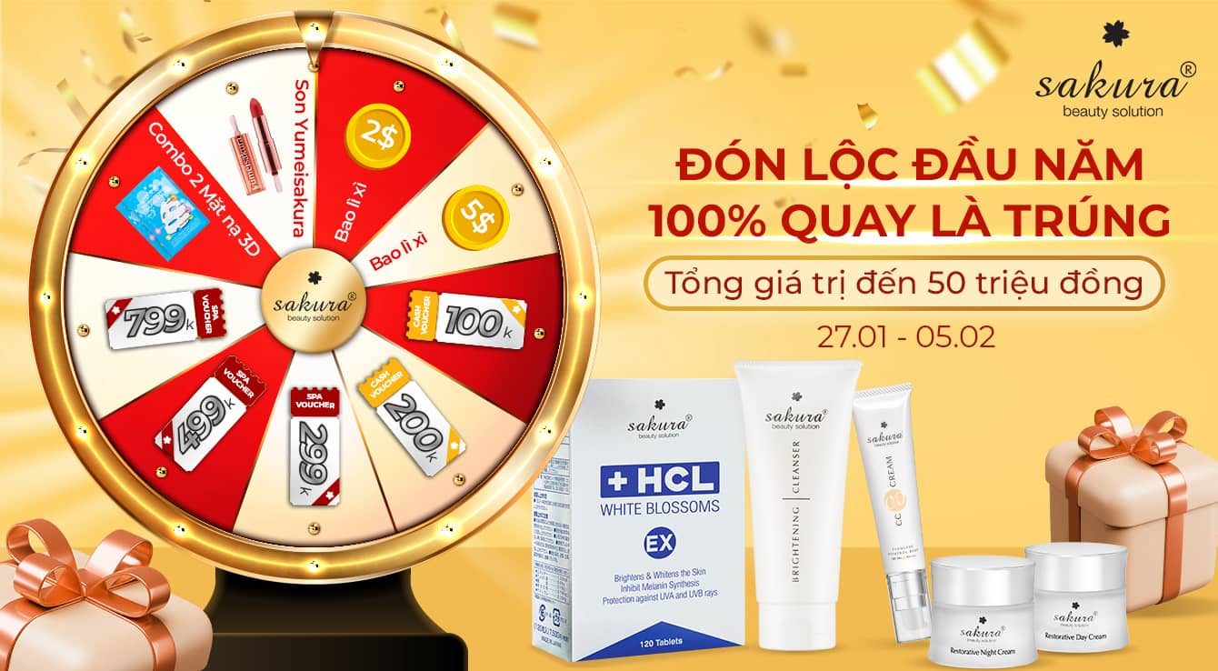 ĐÓN LỘC ĐẦU NĂM VỚI VÒNG QUAY MAY MẮN SAKURA